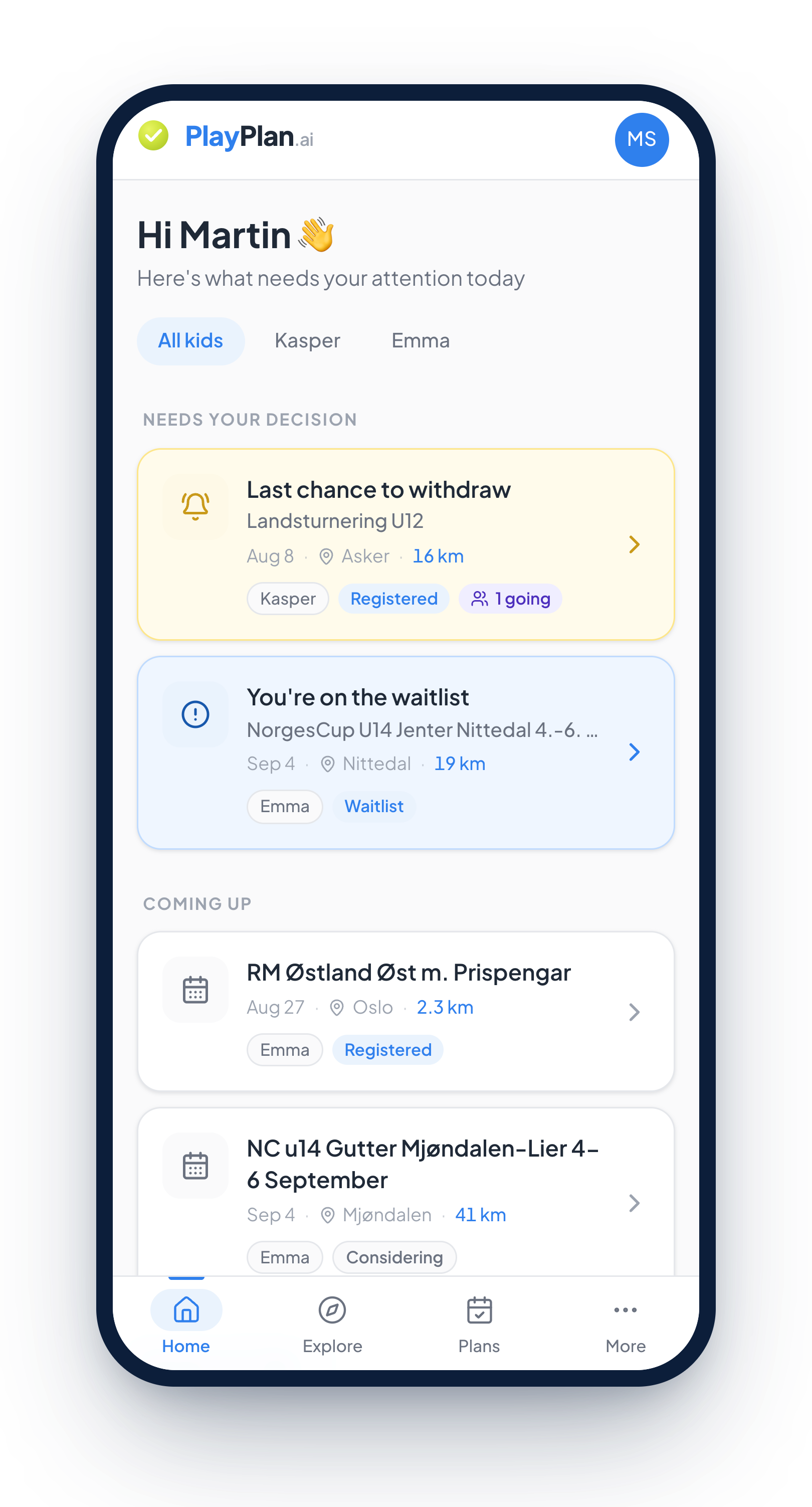 PlayPlan app